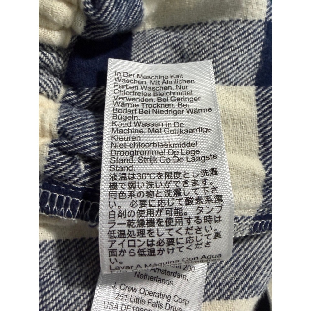 J.‎ Crew Flannel Pajama Sleep Pant Black White Plaid Print Check XS - Picture 8 of 8